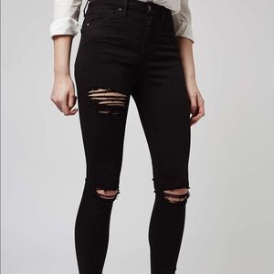 Topshop Jamie Ripped Moto High-Waisted Jeans